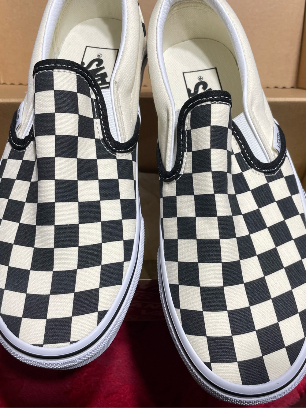 Vans Classic Slip-On Checkerboard Shoes. New In Box. Size 7 US/ 37 UK